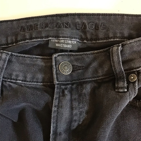 American Eagle 8 Long Mom Jeans Women’s Black Distressed 2021 Back Ripped - Picture 7 of 11